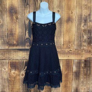 Maje Rosalina Floral Eyelet Embellished Mini Dress 2 (M)